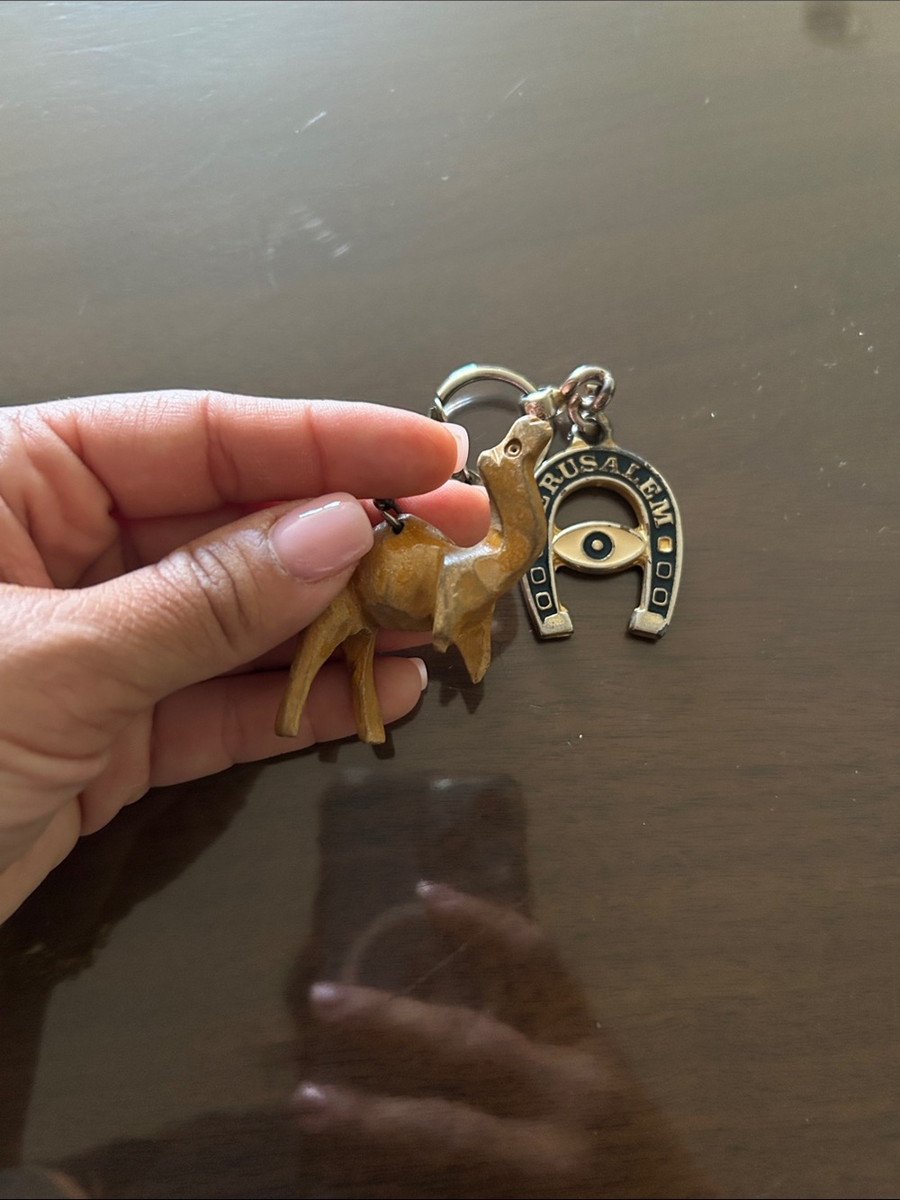 Jerusalem Horseshoe & Camel Keychain Charm - Brown Palestine - Picture 2 of 6